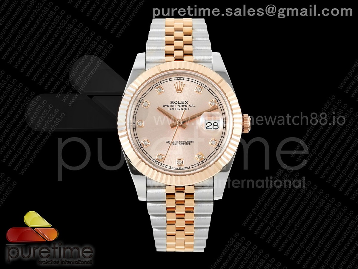 DateJust 41 126331 SS/RG RCF RG Diamonds Dial on Jubilee Bracelet JH3235