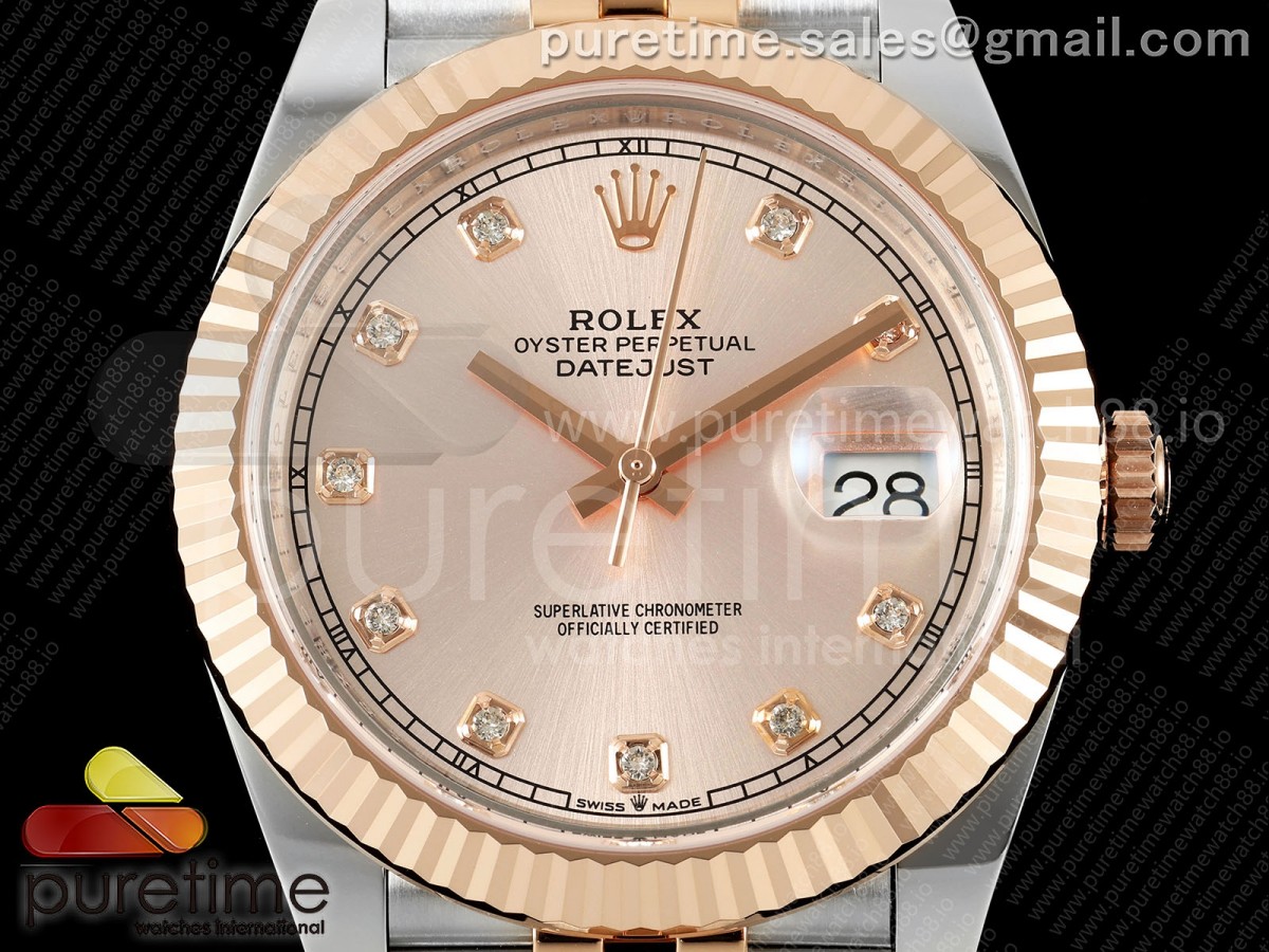 DateJust 41 126331 SS/RG RCF RG Diamonds Dial on Jubilee Bracelet JH3235
