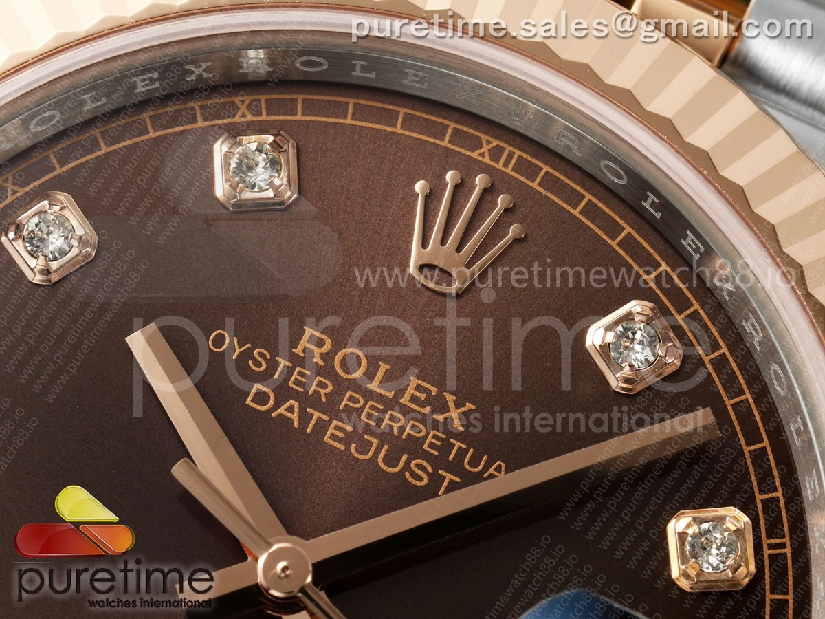 DateJust 41 126331 SS/RG RCF Brown Diamonds Dial on Jubilee Bracelet JH3235