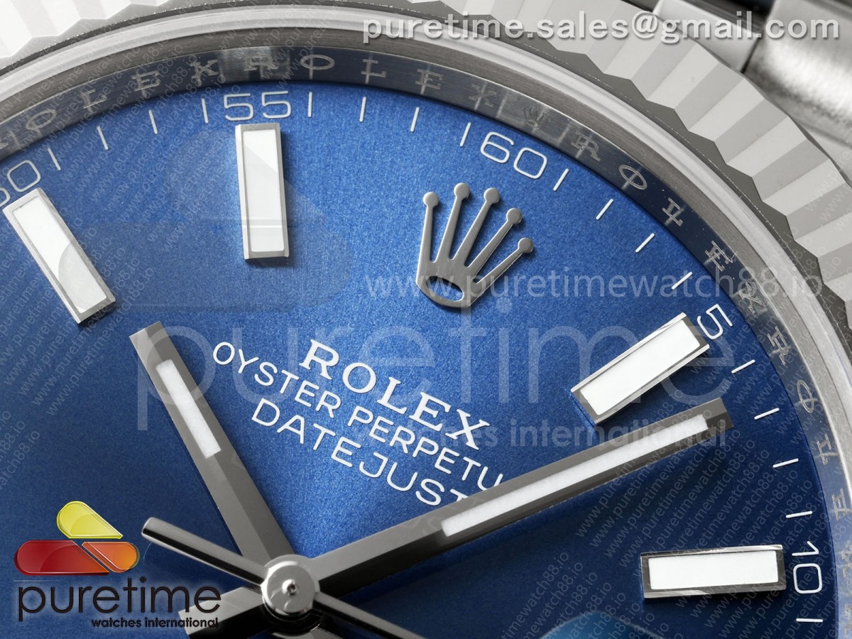 DateJust 41 126334 SS RCF Blue Stick Dial on Jubilee Bracelet JH3235