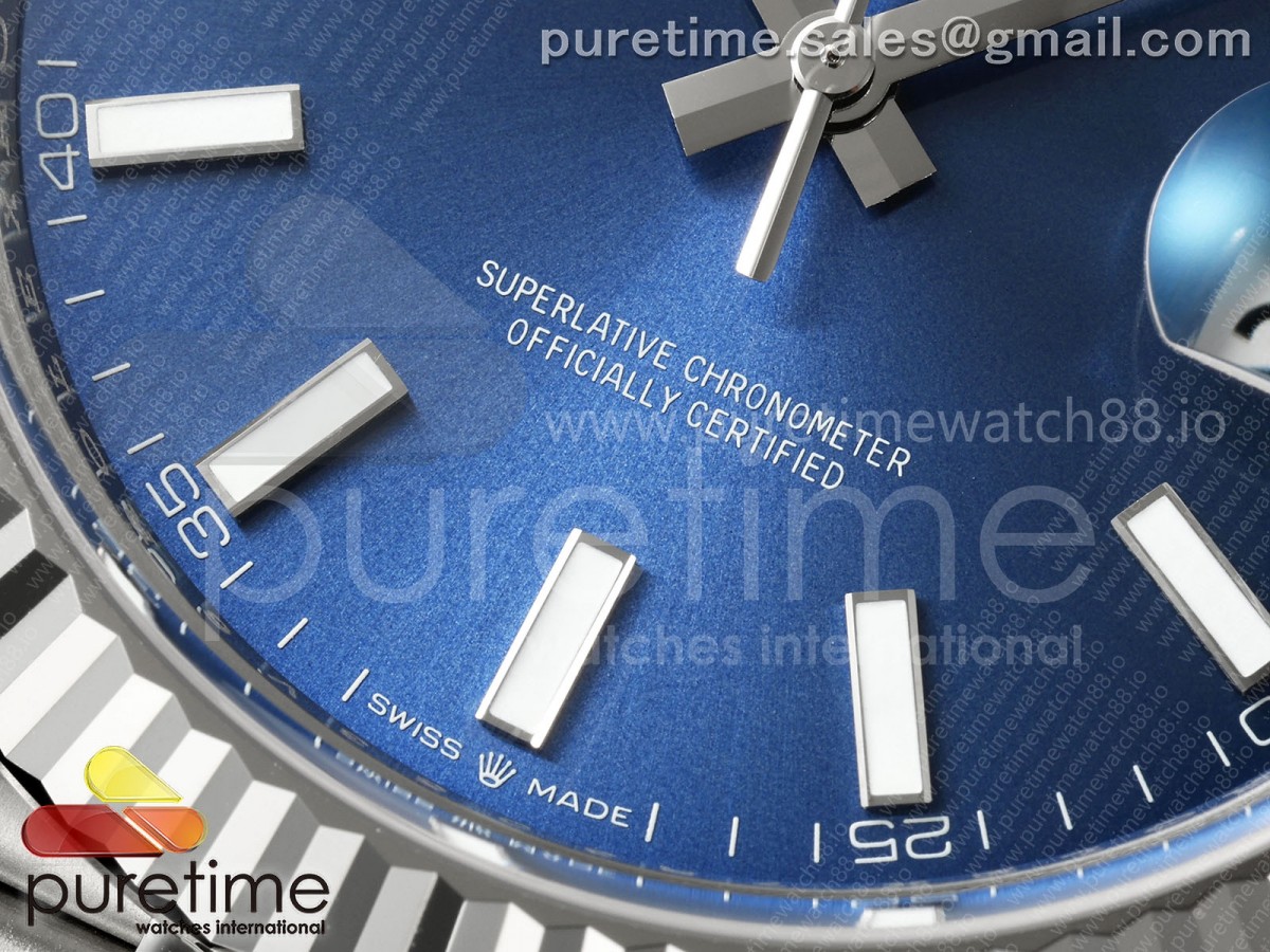 DateJust 41 126334 SS RCF Blue Stick Dial on Jubilee Bracelet JH3235
