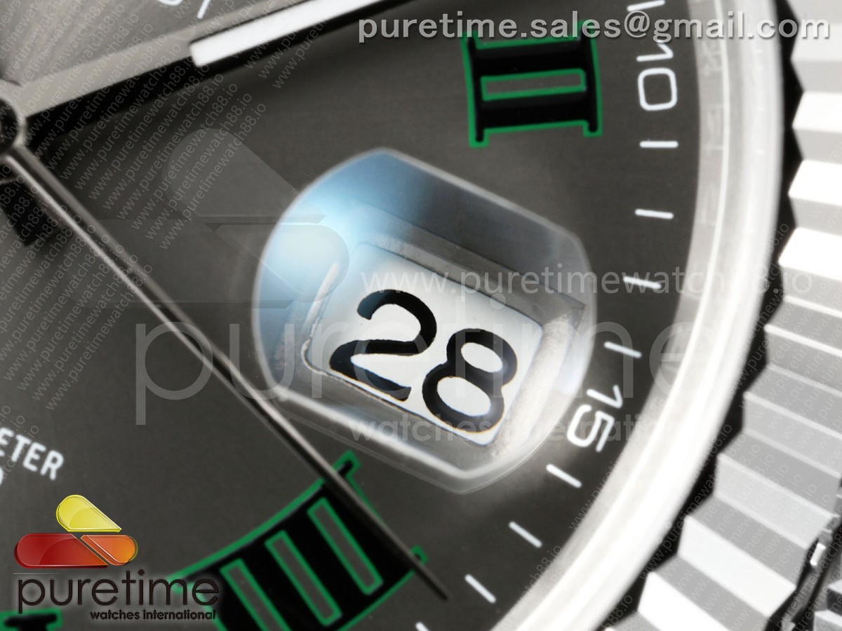 DateJust 41 126334 SS RCF Gray Dial Green Roman Dial on Jubilee Bracelet JH3235