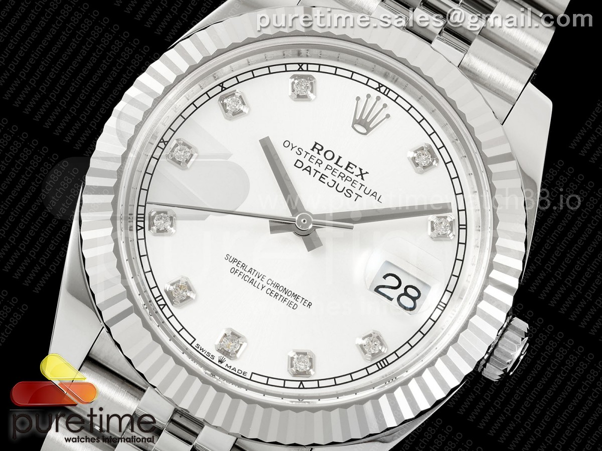 DateJust 41 126334 SS RCF White Diamonds Dial on Jubilee Bracelet JH3235