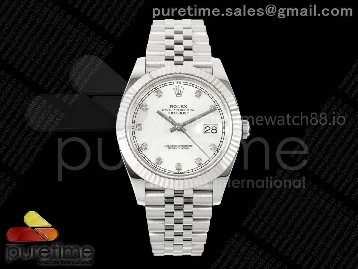 DateJust 41 126334 SS RCF White Diamonds Dial on Jubilee Bracelet JH3235