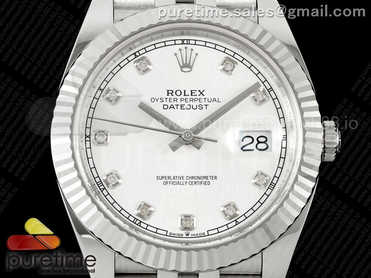 DateJust 41 126334 SS RCF White Diamonds Dial on Jubilee Bracelet JH3235