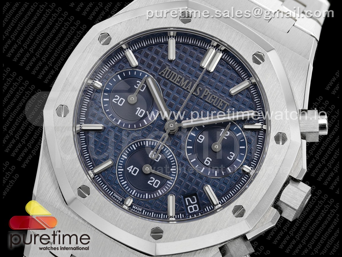Royal Oak Chrono 26240 SS ZF Blue Dial on SS Bracelet SA4401 V2 (Free Sprung)