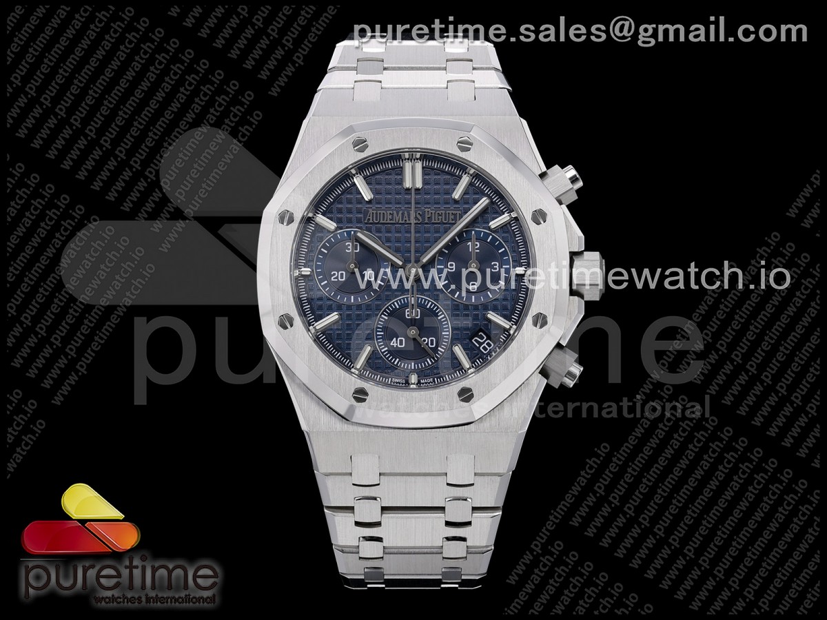 Royal Oak Chrono 26240 SS ZF Blue Dial on SS Bracelet SA4401 V2 (Free Sprung)