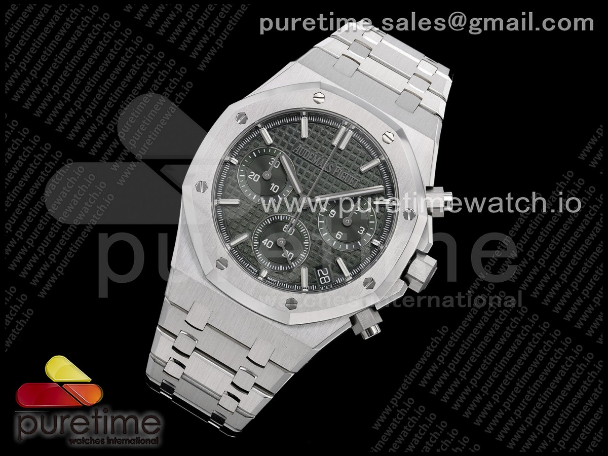 Royal Oak Chrono 26240 SS ZF Green Dial on SS Bracelet SA4401 V2 (Free Sprung)