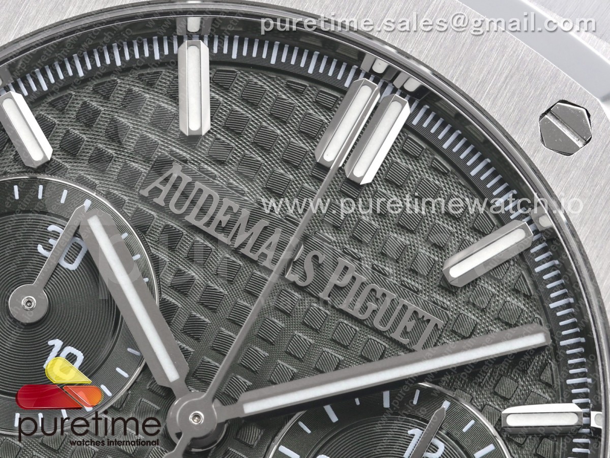 Royal Oak Chrono 26240 SS ZF Green Dial on SS Bracelet SA4401 V2 (Free Sprung)