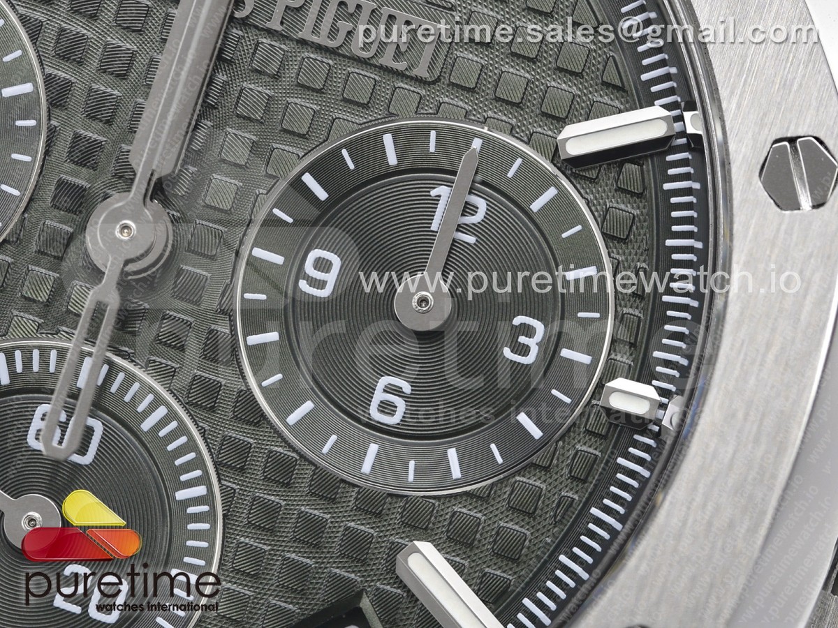 Royal Oak Chrono 26240 SS ZF Green Dial on SS Bracelet SA4401 V2 (Free Sprung)