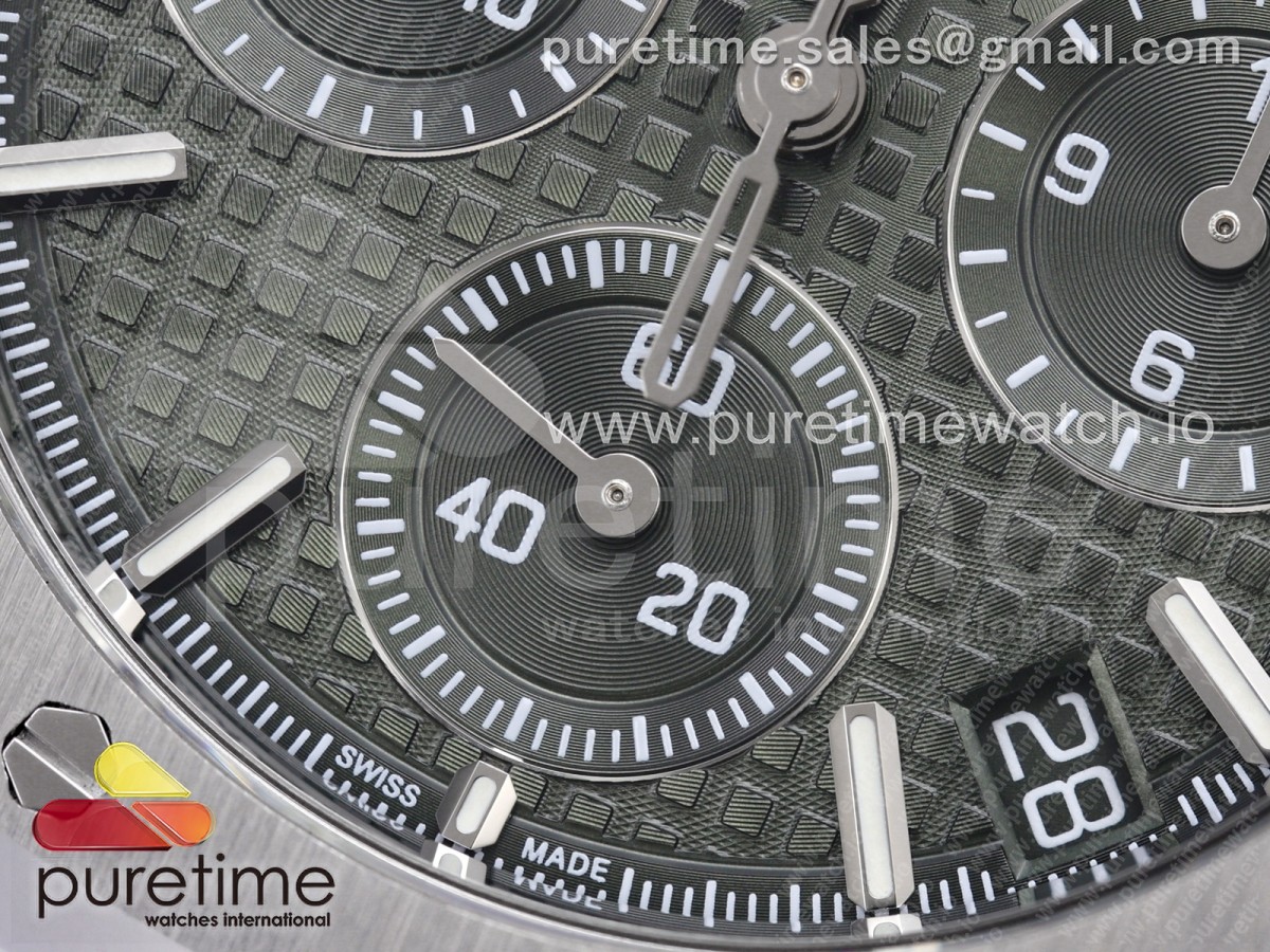 Royal Oak Chrono 26240 SS ZF Green Dial on SS Bracelet SA4401 V2 (Free Sprung)