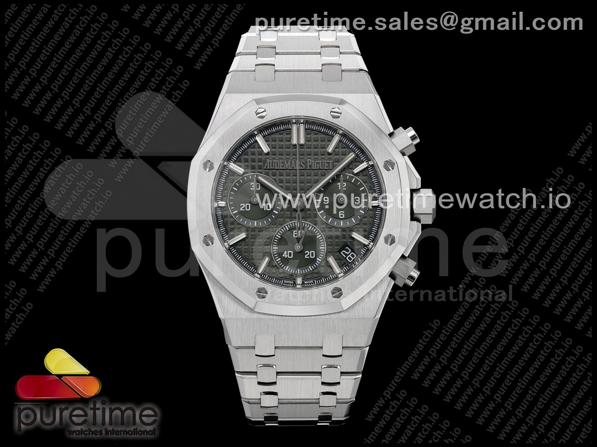 Royal Oak Chrono 26240 SS ZF Green Dial on SS Bracelet SA4401 V2 (Free Sprung)