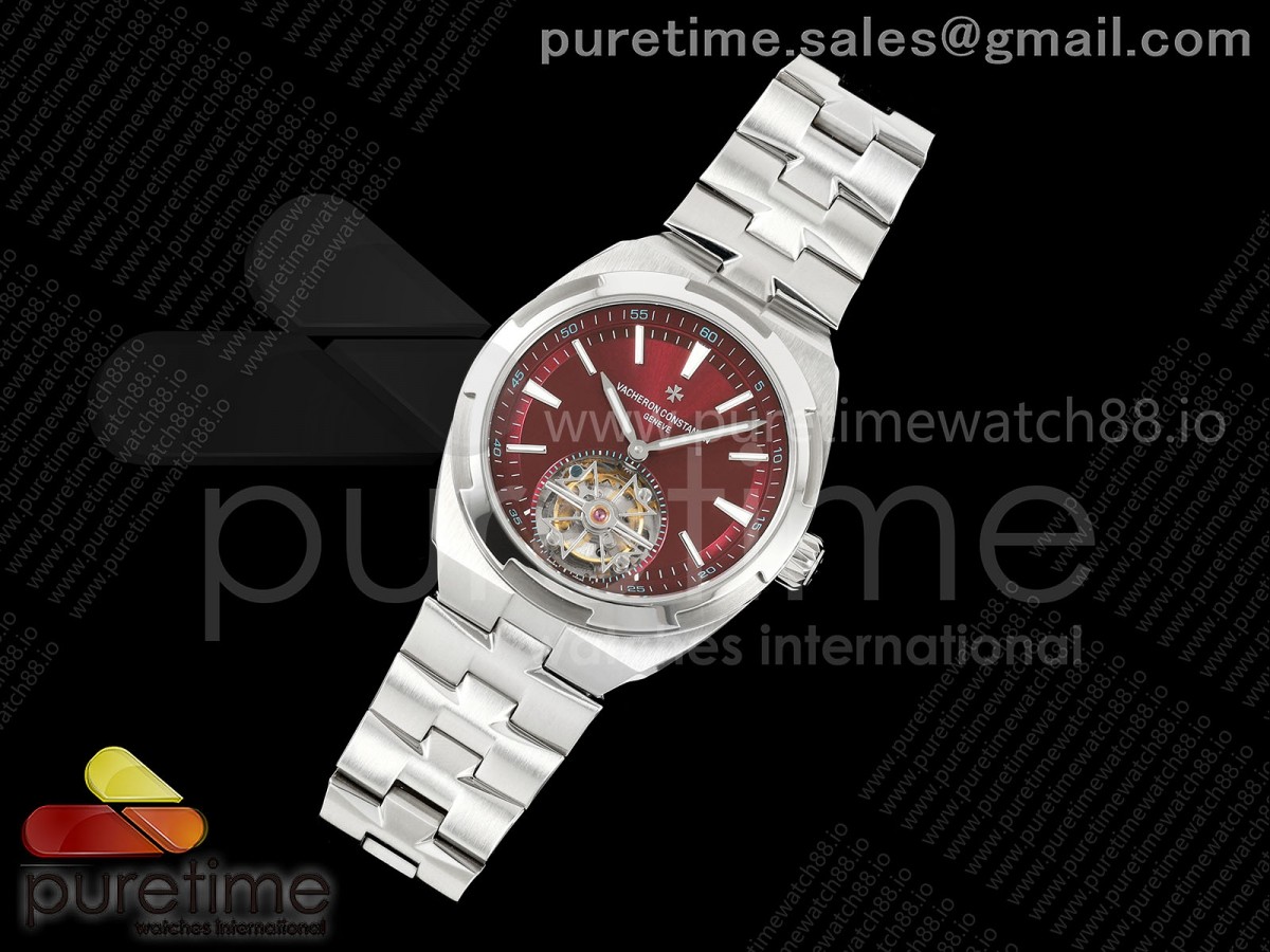 Overseas Tourbillon SS ANTF Red Dial on SS Bracelet