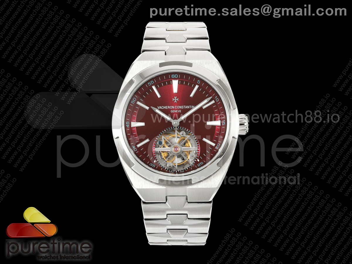 Overseas Tourbillon SS ANTF Red Dial on SS Bracelet