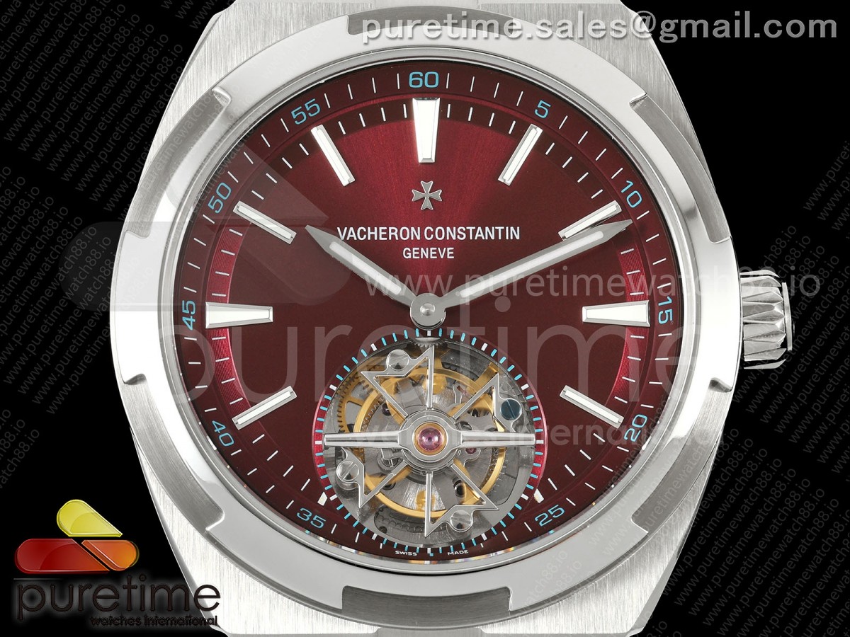 Overseas Tourbillon SS ANTF Red Dial on SS Bracelet
