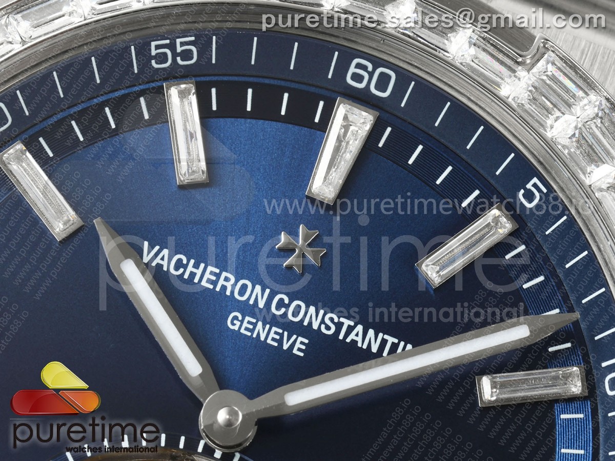Overseas Tourbillon SS ANTF Blue Dial Diamonds Bezel on SS Bracelet