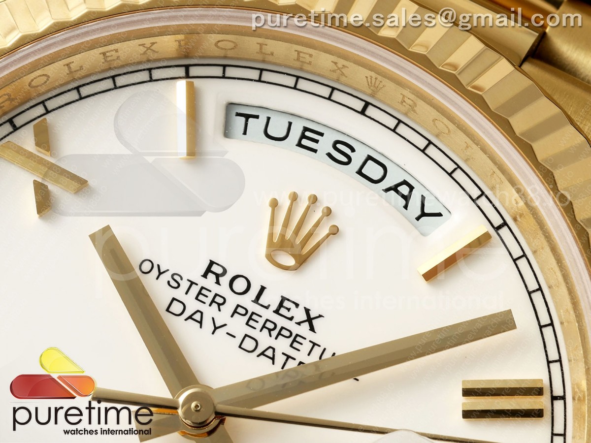 Day Date 40 YG RGF White Roman Dial on President Bracelet VR3255