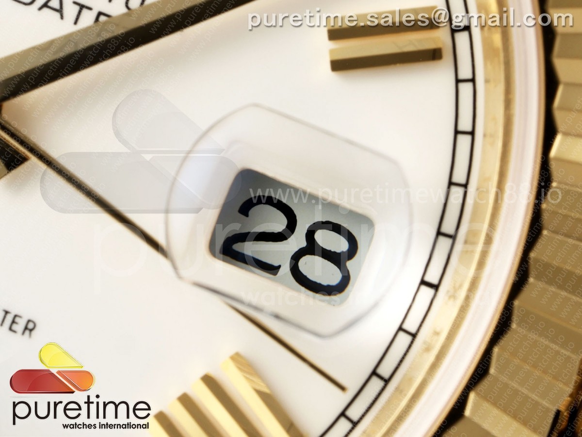 Day Date 40 YG RGF White Roman Dial on President Bracelet VR3255