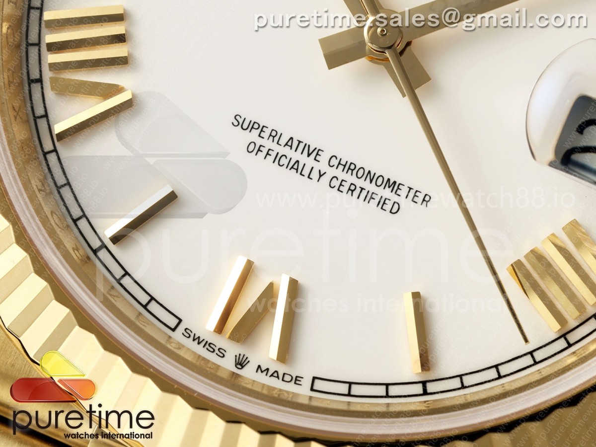 Day Date 40 YG RGF White Roman Dial on President Bracelet VR3255