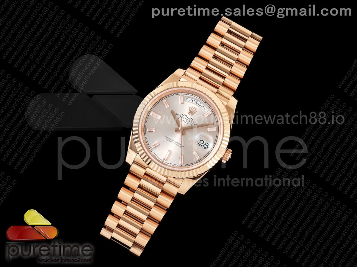 Day Date 40 RG RGF RG Crystal Dial on President Bracelet VR3255