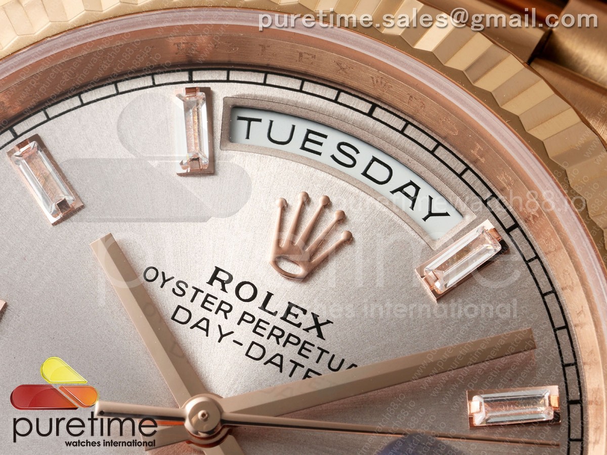 Day Date 40 RG RGF RG Crystal Dial on President Bracelet VR3255