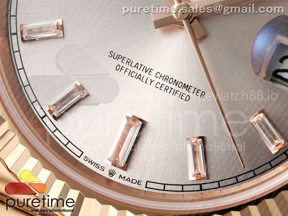 Day Date 40 RG RGF RG Crystal Dial on President Bracelet VR3255