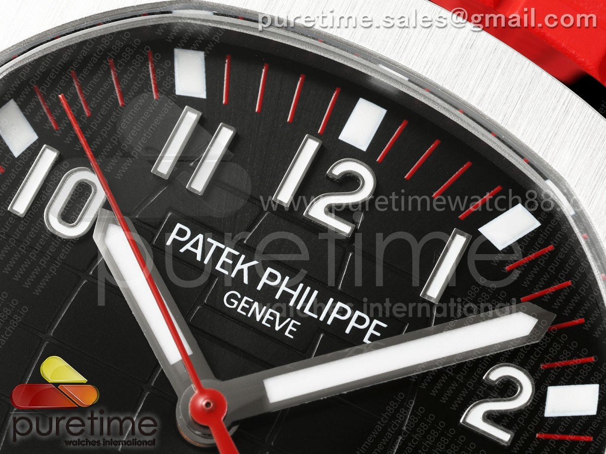Aquanaut 5167 SS Singapore BBF Black Dial on Red Rubber Strap DPB330