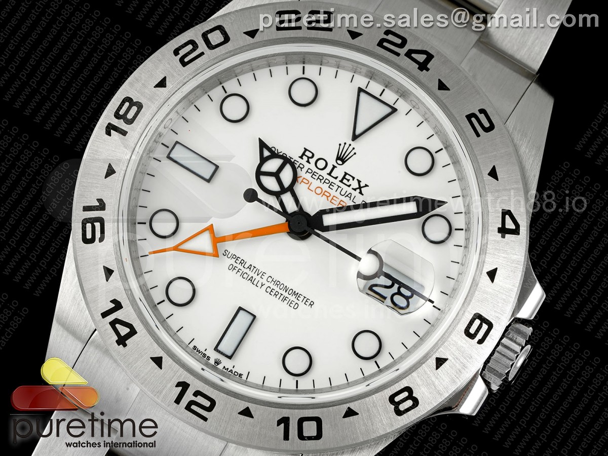 Explorer II 42mm 226570 904L SS QF White Dial on Bracelet JH3285-2 (Free Sprung)