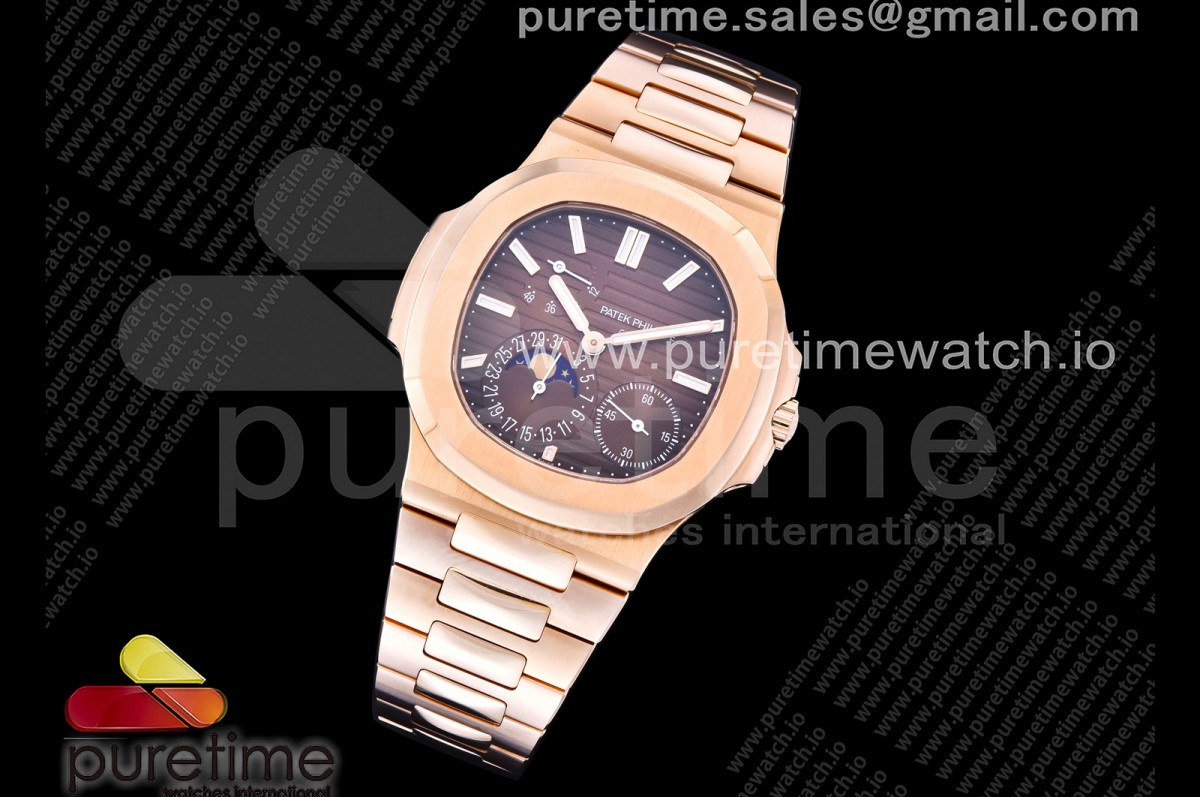 Nautilus 5712 RG UMI Brown Dial on RG Bracelet PPF240 (Weighted)