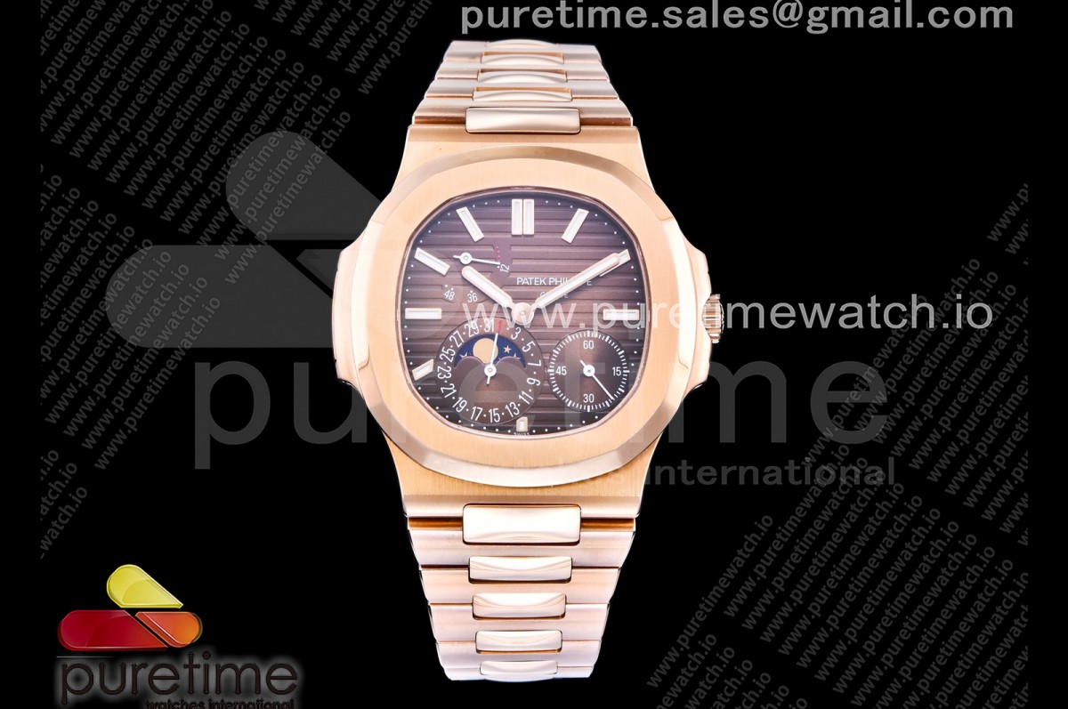 Nautilus 5712 RG UMI Brown Dial on RG Bracelet PPF240 (Weighted)