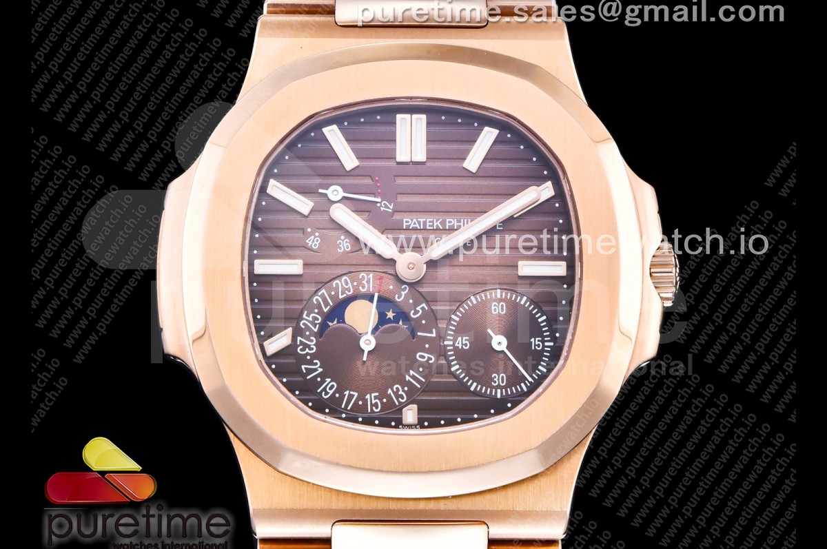 Nautilus 5712 RG UMI Brown Dial on RG Bracelet PPF240 (Weighted)