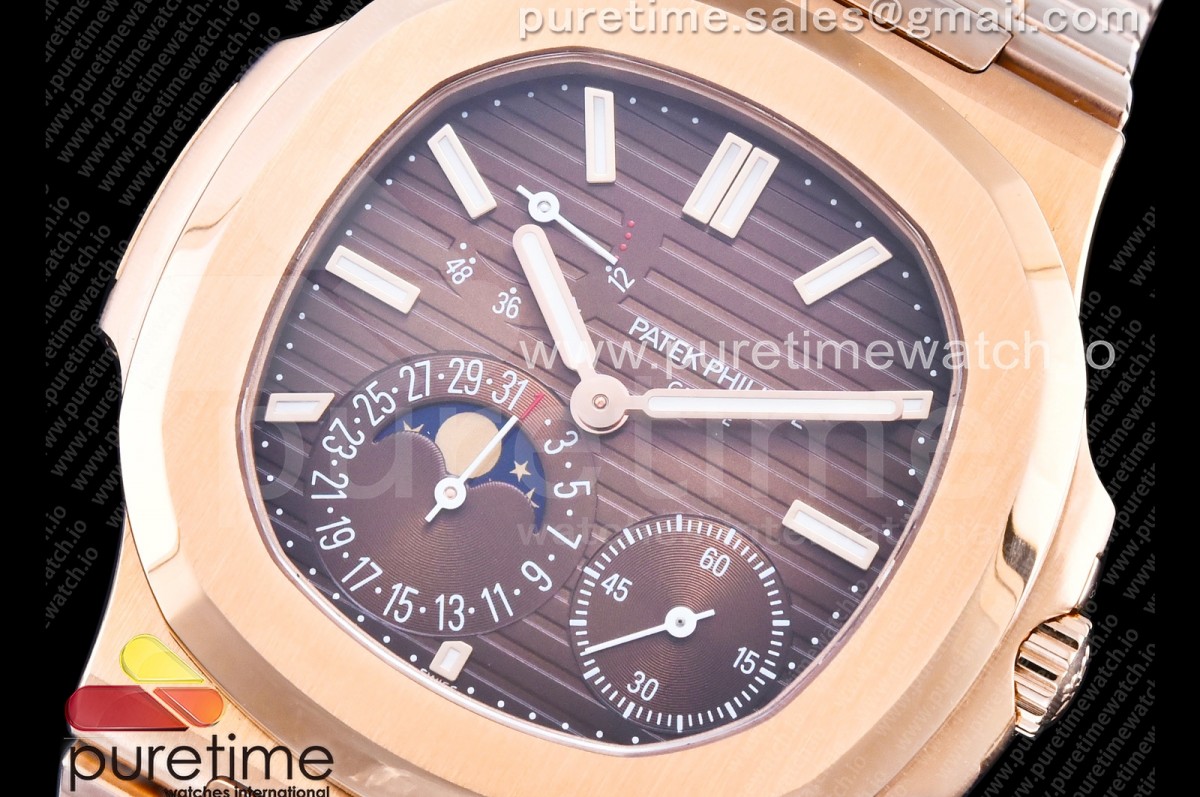 Nautilus 5712 RG UMI Brown Dial on RG Bracelet PPF240 (Weighted)