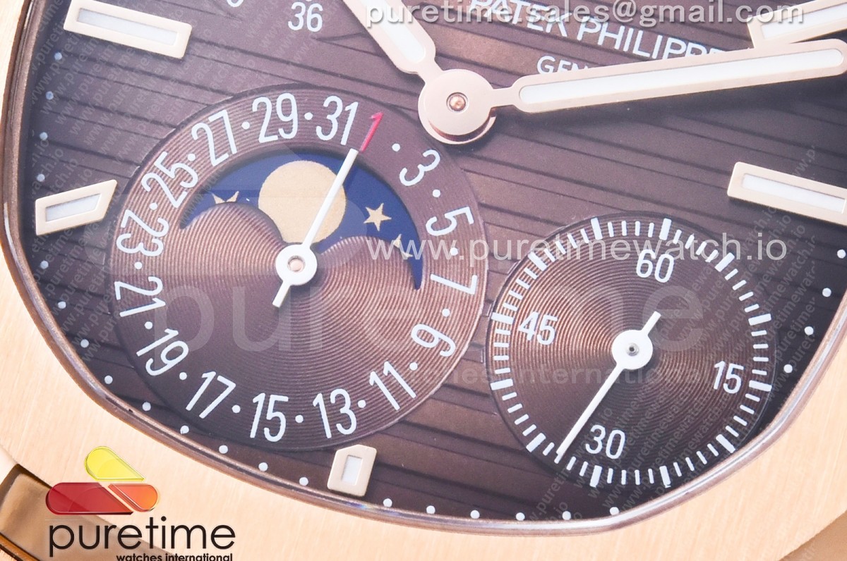 Nautilus 5712 RG UMI Brown Dial on RG Bracelet PPF240 (Weighted)