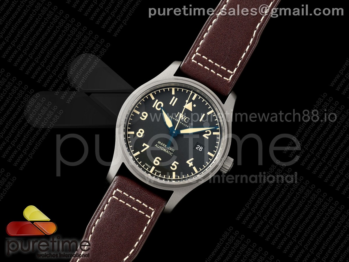 Mark XVIII Titanium MZF Black Dial on Brown Leather Strap A2892