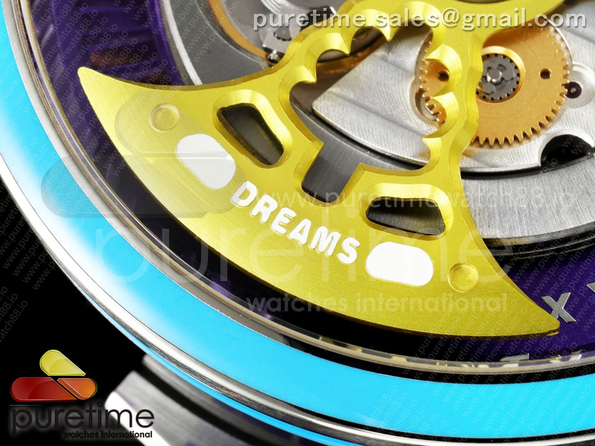 MB&F M.A.D.1.SS K11F Blue Bezel Yellow Rotor on Black Leather Strap Miyota 821A