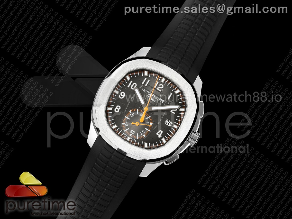 Aquanaut 5968 SS DDF Gray Dial on Black Rubber Strap A520