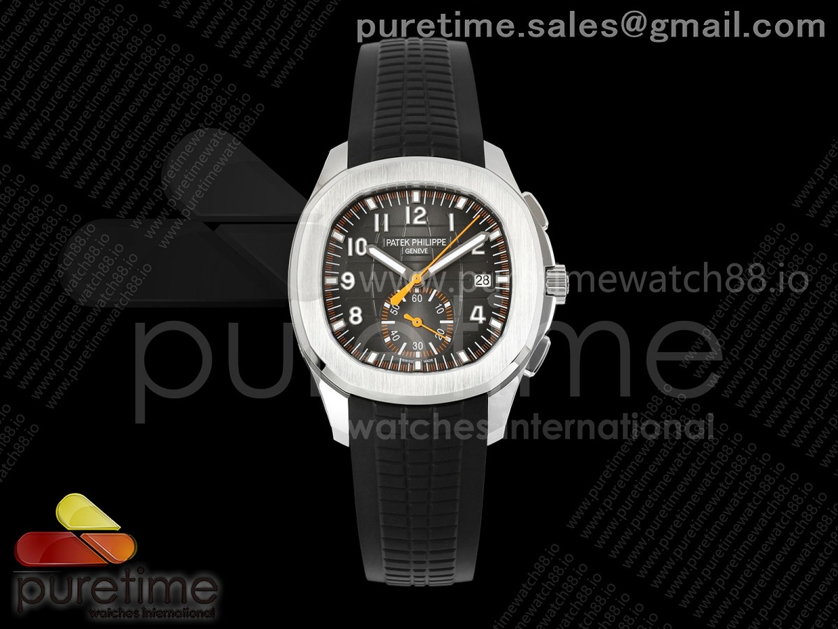Aquanaut 5968 SS DDF Gray Dial on Black Rubber Strap A520