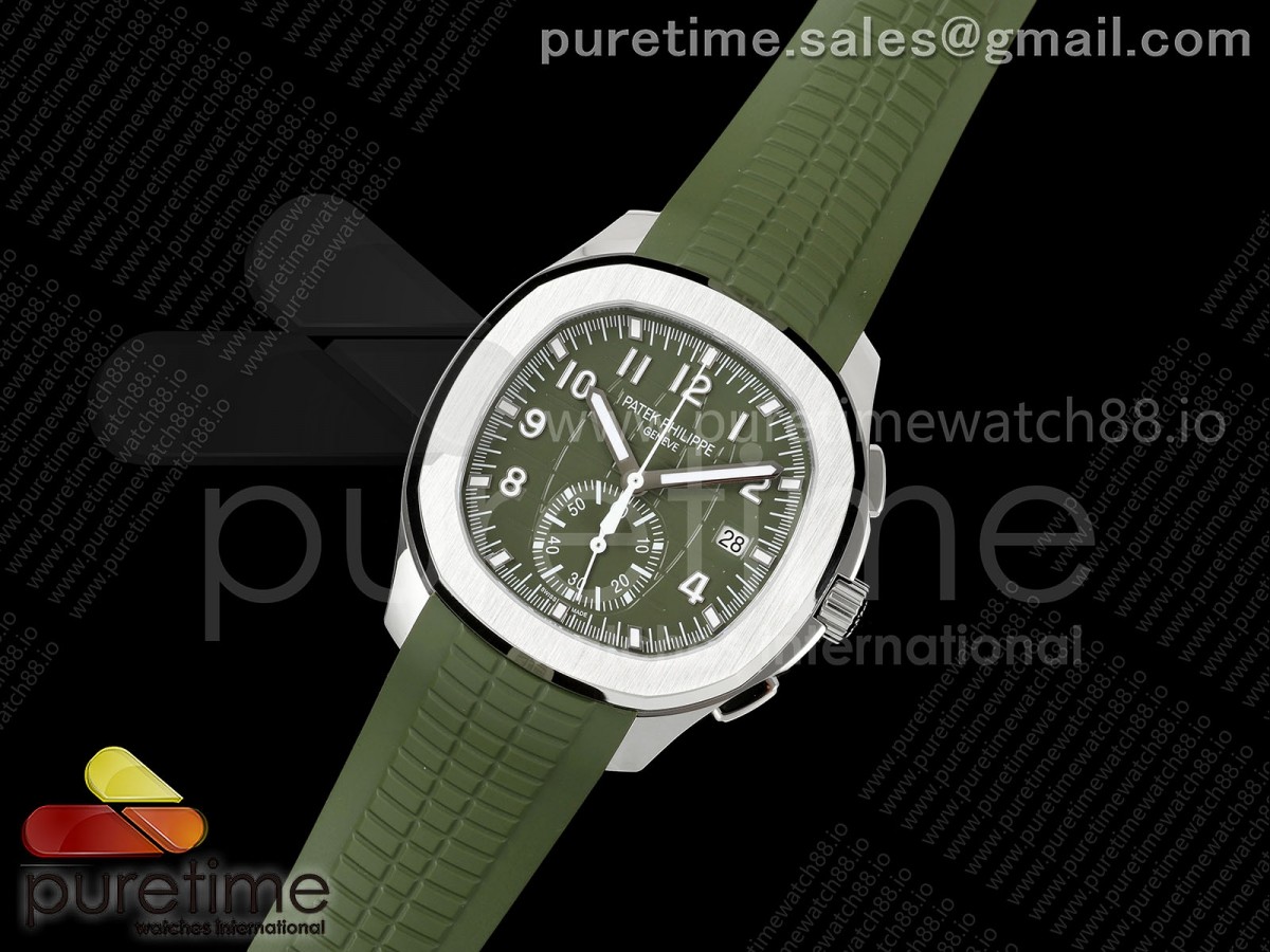 Aquanaut 5968 SS DDF Green Dial on Green Rubber Strap A520