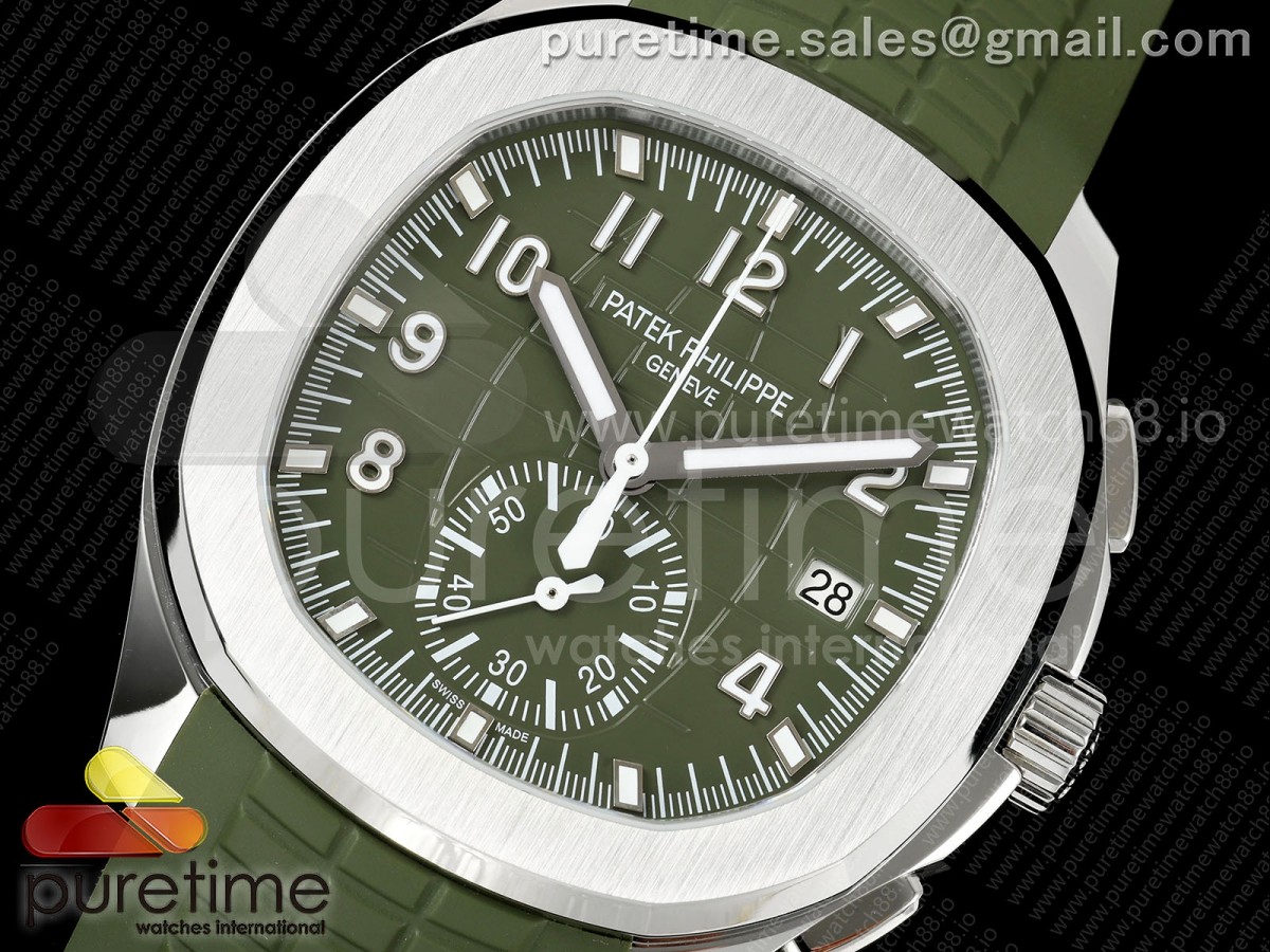 Aquanaut 5968 SS DDF Green Dial on Green Rubber Strap A520