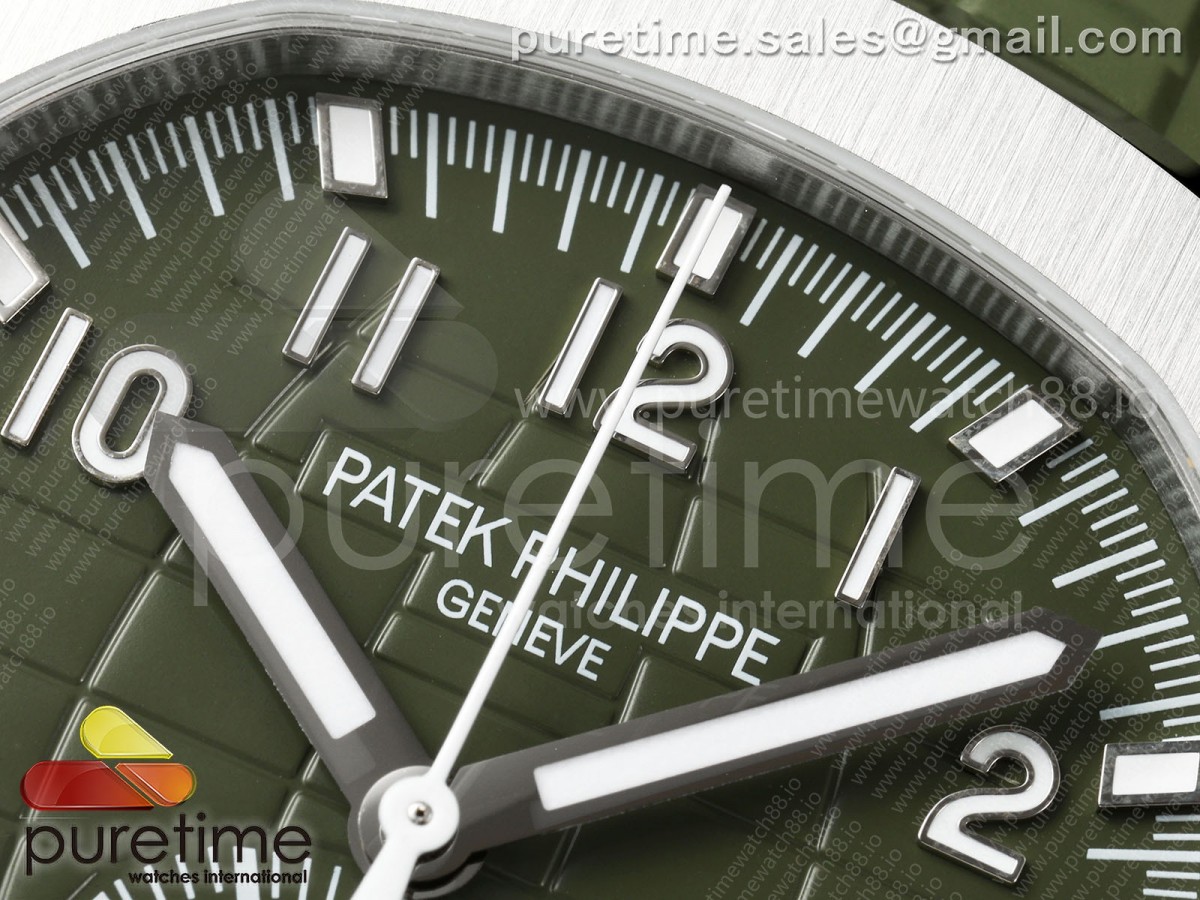 Aquanaut 5968 SS DDF Green Dial on Green Rubber Strap A520