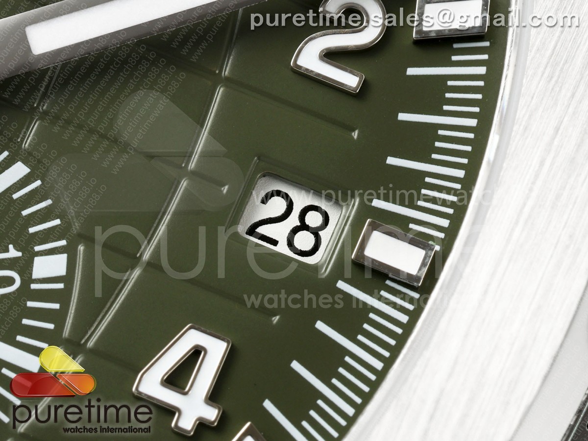 Aquanaut 5968 SS DDF Green Dial on Green Rubber Strap A520