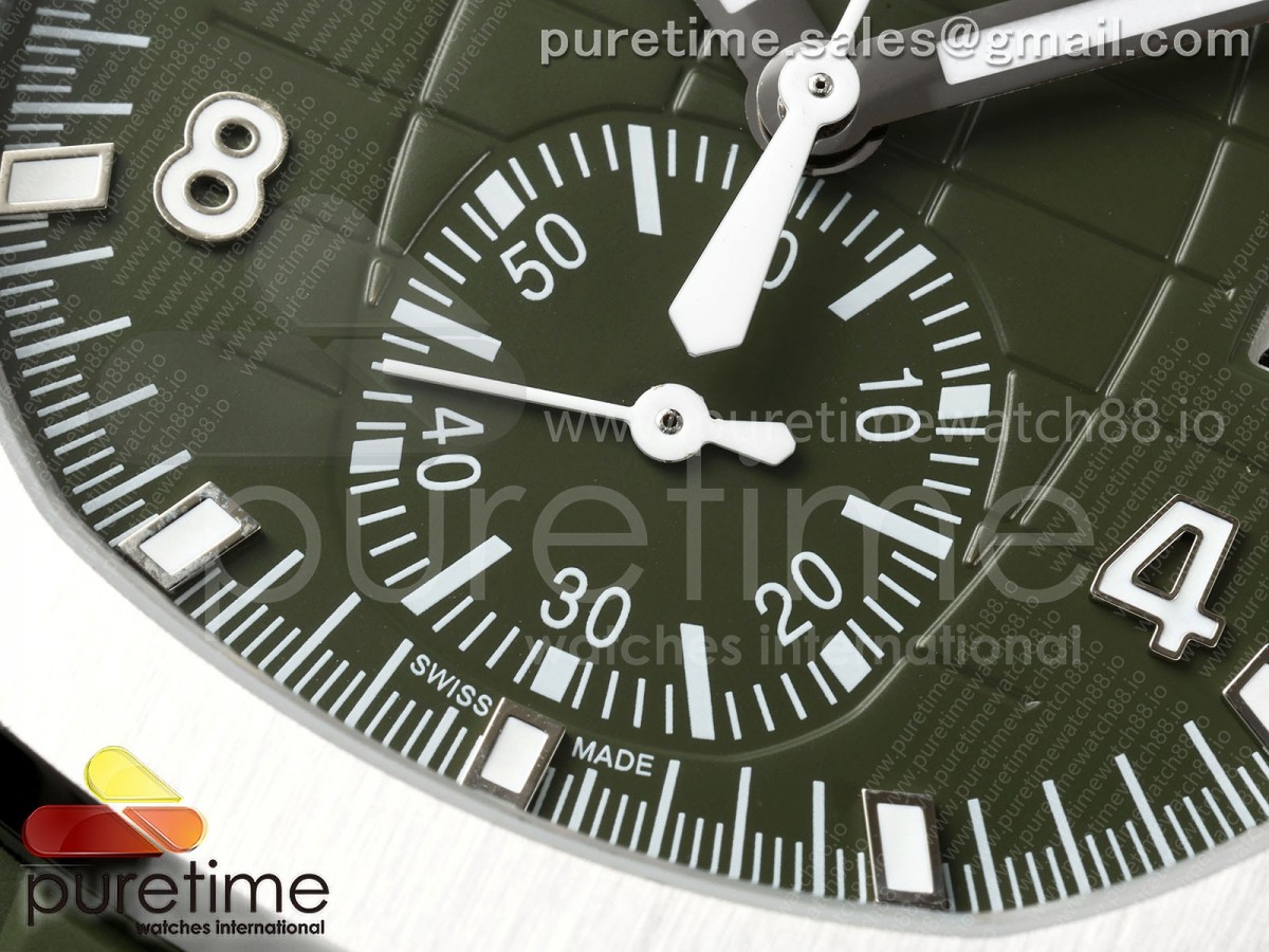 Aquanaut 5968 SS DDF Green Dial on Green Rubber Strap A520