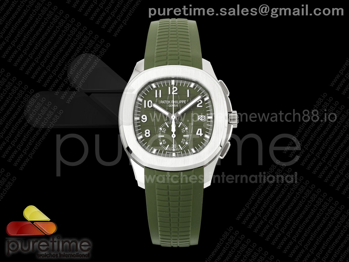 Aquanaut 5968 SS DDF Green Dial on Green Rubber Strap A520