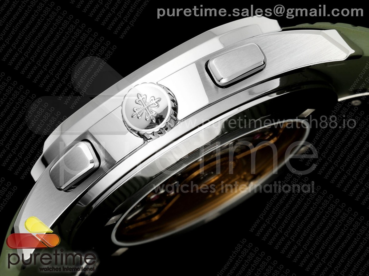 Aquanaut 5968 SS DDF Green Dial on Green Rubber Strap A520