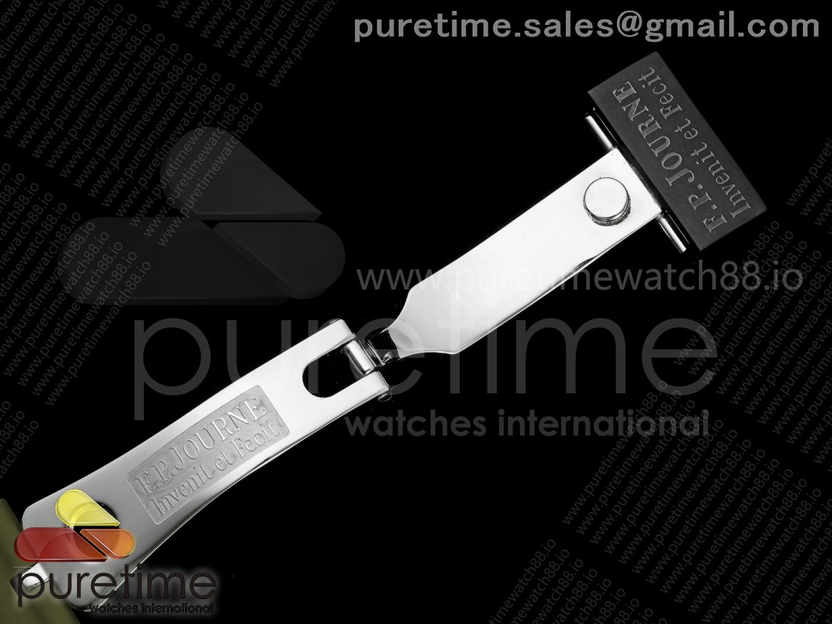 F.P.Journe Elegante PVD AVF White Dial on Green Rubber Strap Quartz