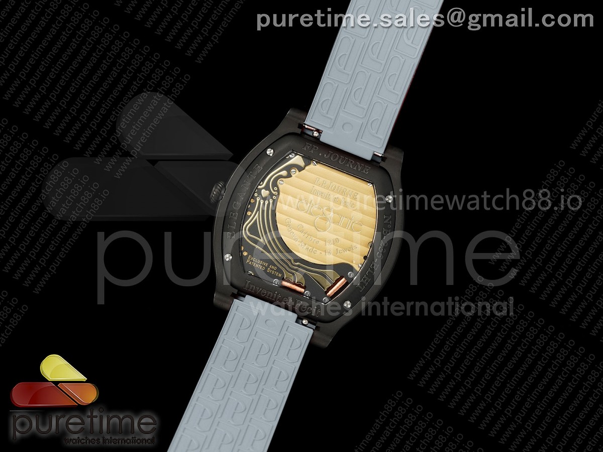 F.P.Journe Elegante PVD AVF MAMCO Gray Dial on Gray Rubber Strap Quartz