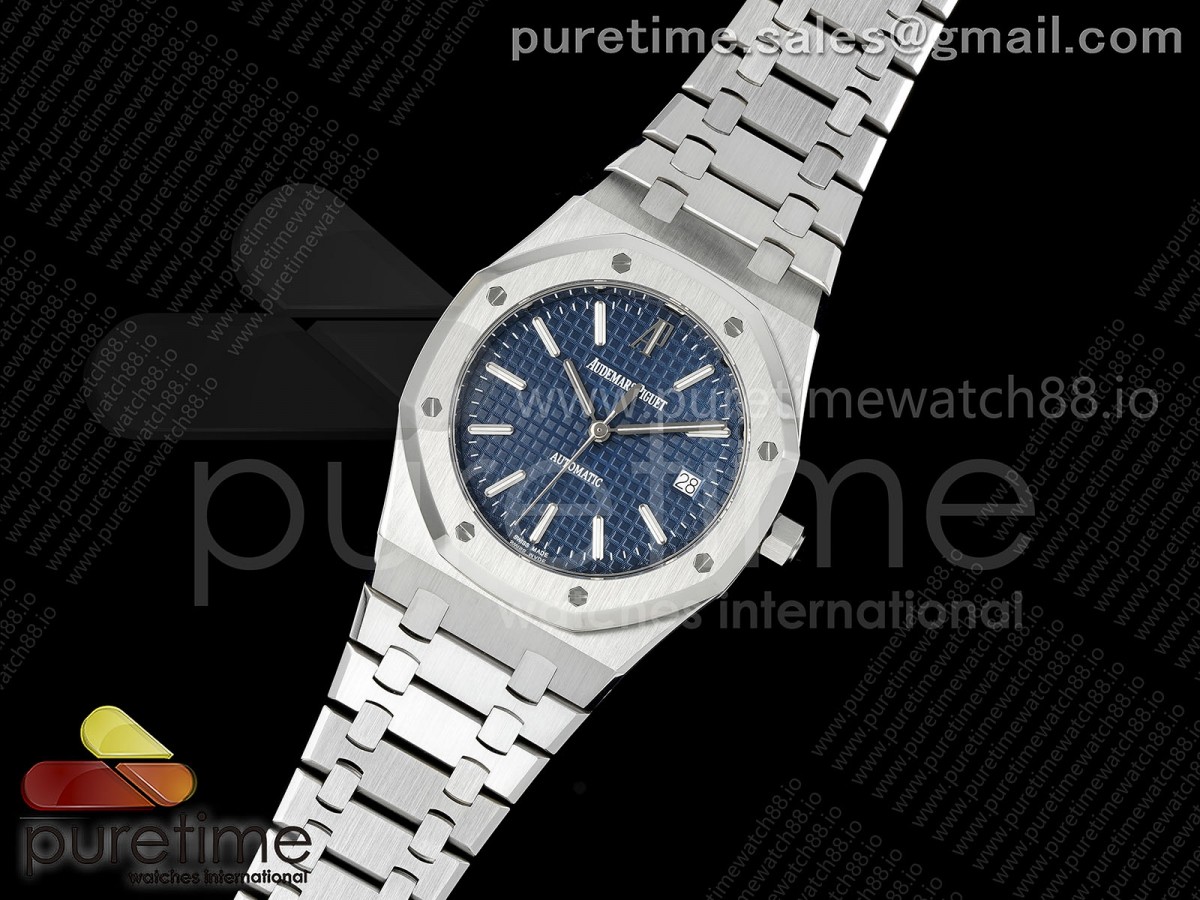 Royal Oak 39mm 15300 SS ZF Blue Textured Dial on SS Bracelet SA3120