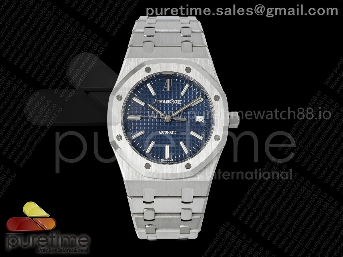 Royal Oak 39mm 15300 SS ZF Blue Textured Dial on SS Bracelet SA3120