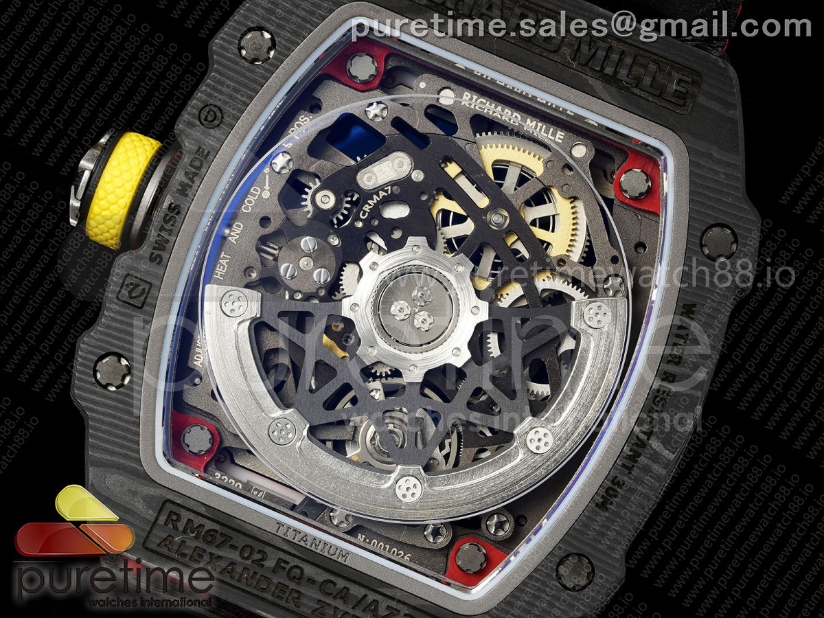 UMI RM67-02 Black NTPT Germany Skeleton Dial on Elastic Strap CRMA7 Clone V3