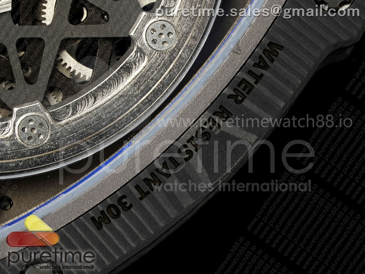UMI RM67-02 Black NTPT Italy Skeleton Dial on Elastic Strap CRMA7 Clone V3